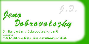 jeno dobrovolszky business card